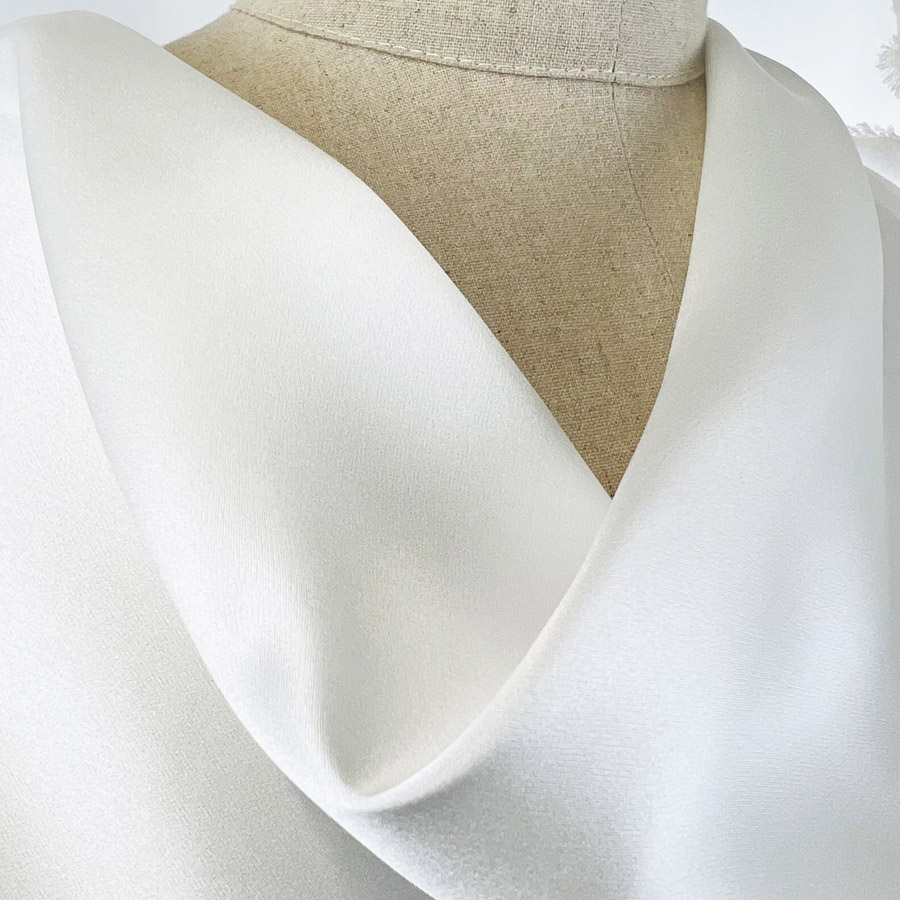 White Dress Fabric Aurora Silk Crepe Backed Satin
