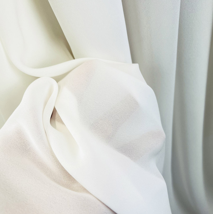 100 Silk Double Georgette Dress Fabric White Jasmine