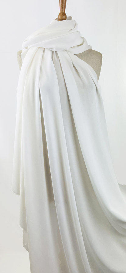 100 Silk Double Georgette Dress Fabric White Jasmine