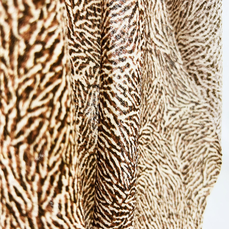Polyester Brown Zebra Animal Print Dress Fabric - Sahara