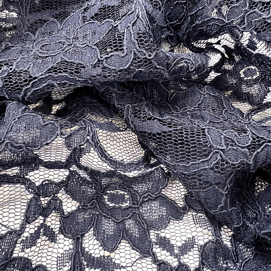 Navy lace shop dress fabric