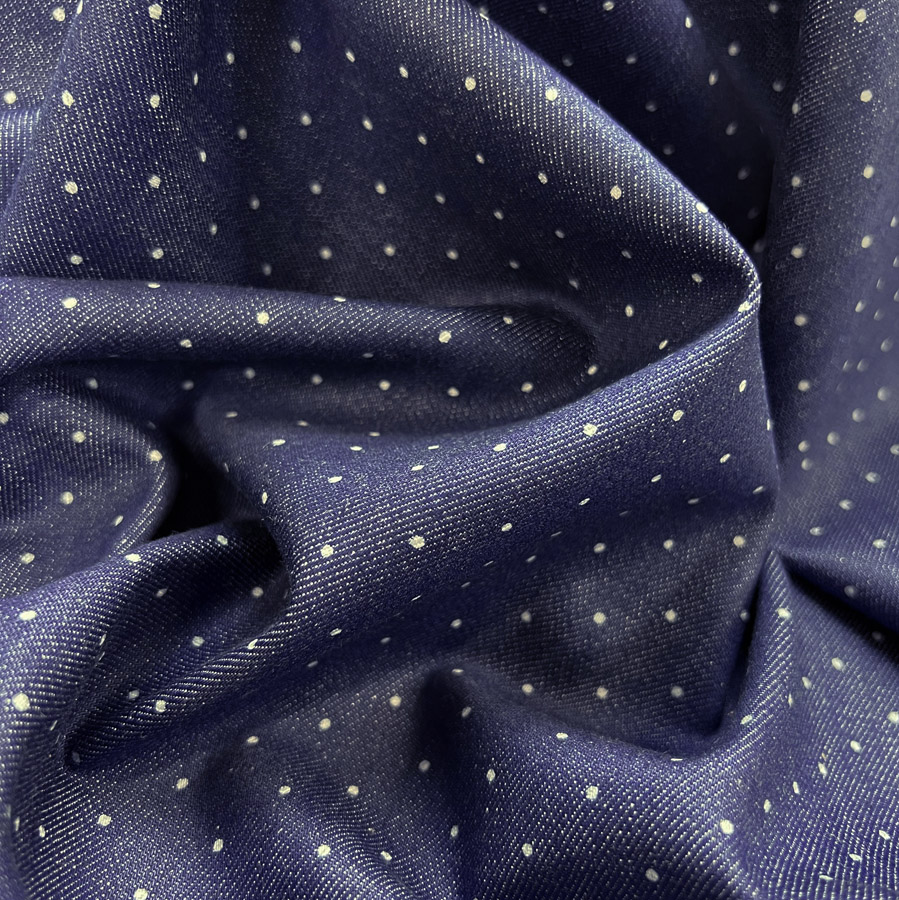 Blue_Stretch_Denim_Fabric_White_Polka_Dot_Dotty_10oz_CU