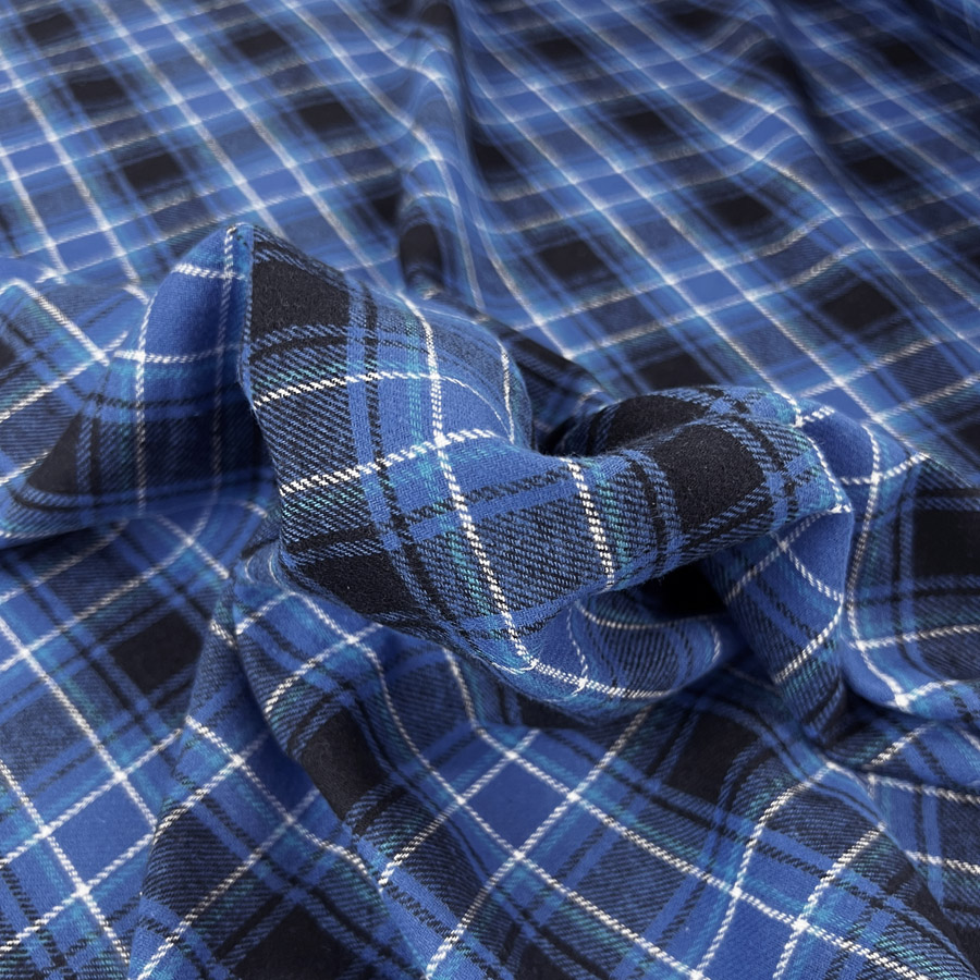 100% Cotton Check Flannel Fabric