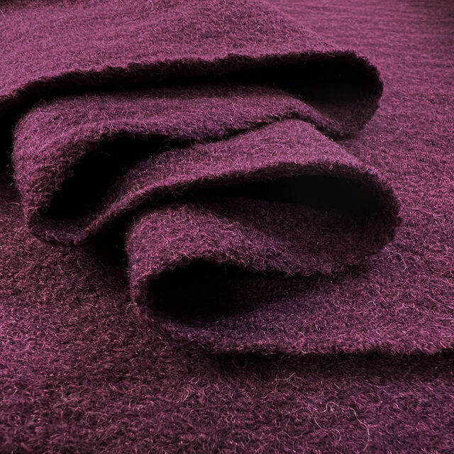 Remnant - Pure Luxury - Boiled Wool - Plum - (0.5m)