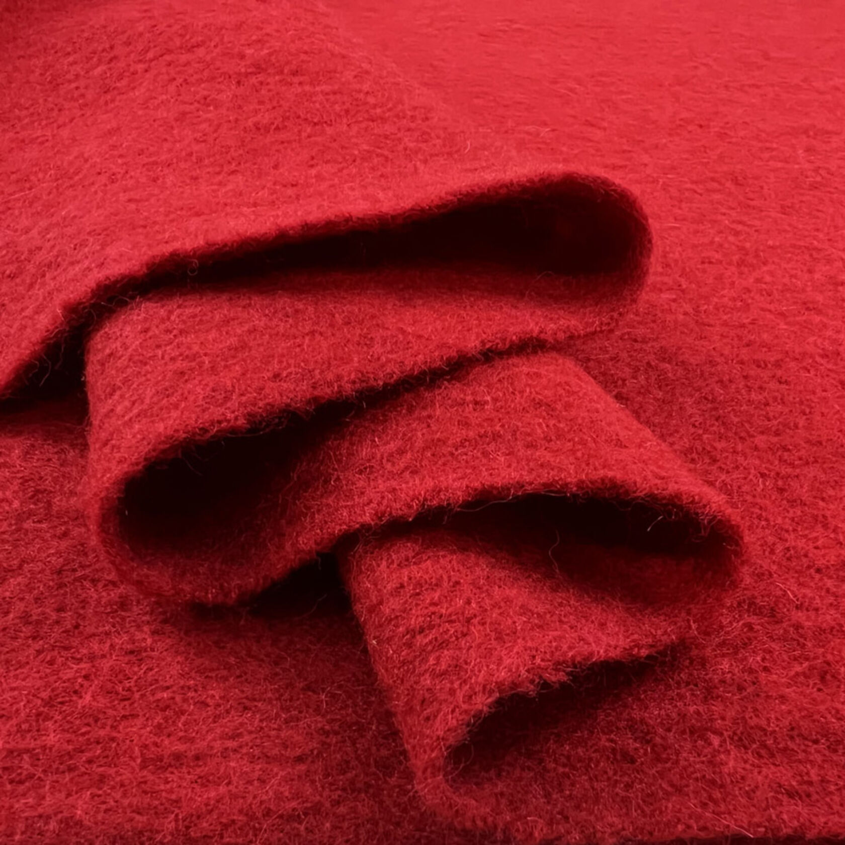 Red boiled on sale wool coat