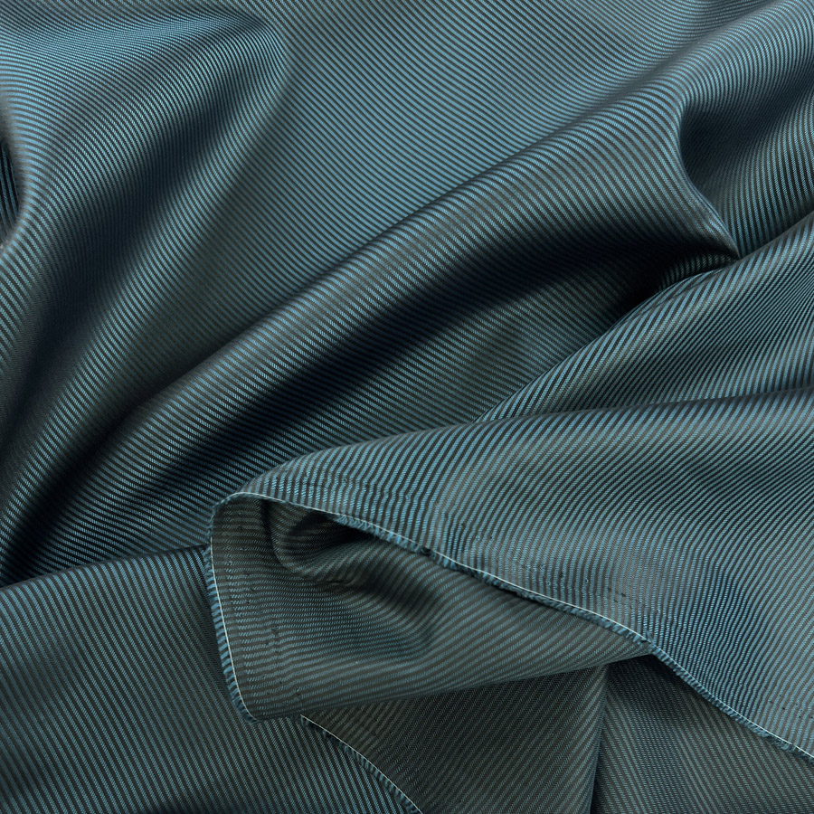 100% Viscose Woven Jacquard Fabric Lining - Teal Stripe