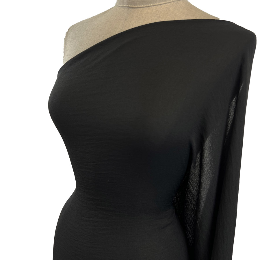 Fine Georgette Dress Fabric Black