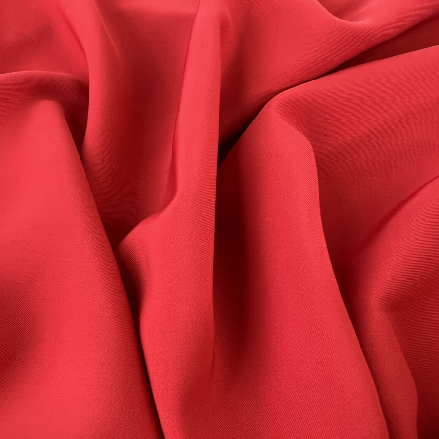 Fine Twill Stretch Woven Suiting Fabric Flowy Red