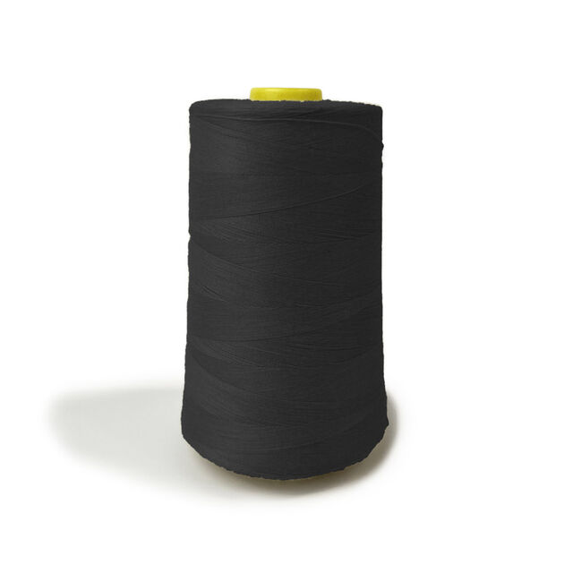 Polyester Overlocking Sewing Machine Thread Cone - Black (5000m)
