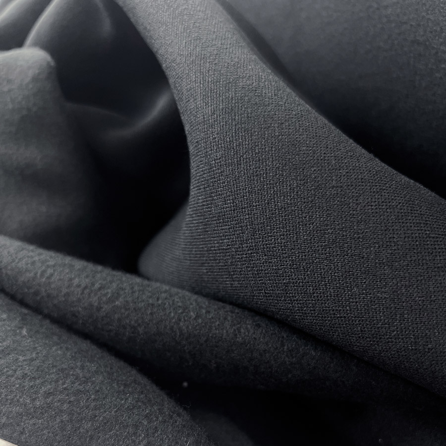 Black Soft Polyester Reversable Micro Fleece Fabric One Sided