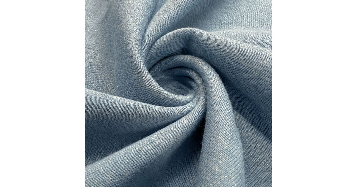 Cotton and Elastane fluffy Jersey Sweatshirt Fabric - Sky Blue