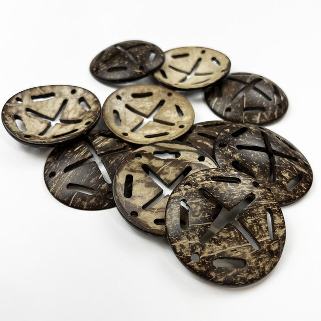 Pack of 5 Handmade Coconut Shell Scarf Rings (60mm)