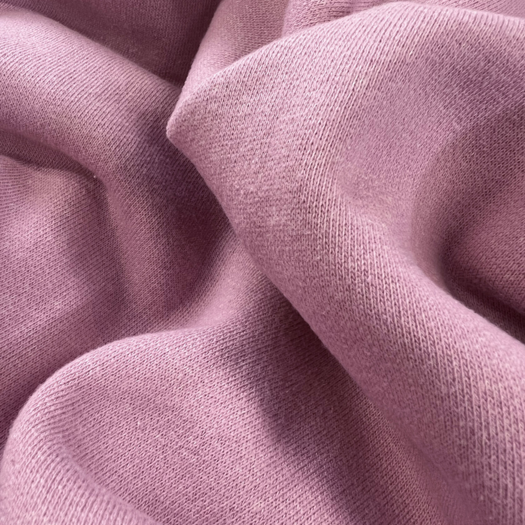 Cotton Fleece Backed Jersey Sweatshirt Fabric - Baby Pink