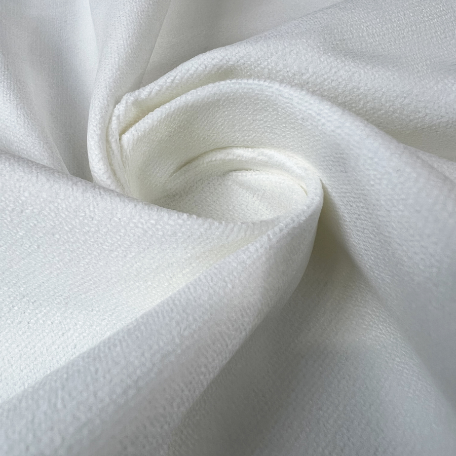 Heavy Cotton Off White Velvet Fabric