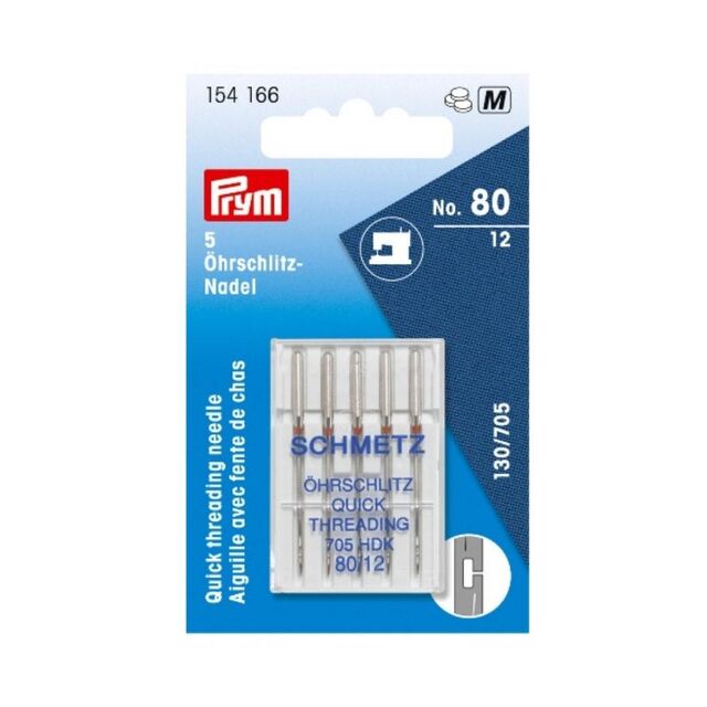 Prym - Quick Threading Sewing Machine Needles (No. 80/12)