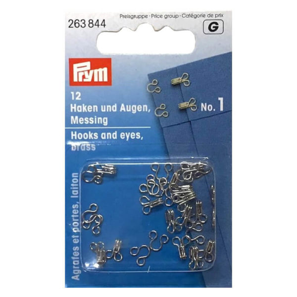 Prym Spring Hooks And Eyes Silver No. 1 263844