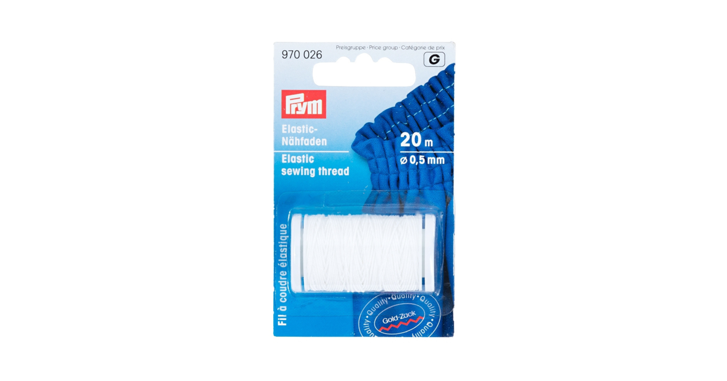 Prym - White Elastic Sewing Thread 20m - 970026
