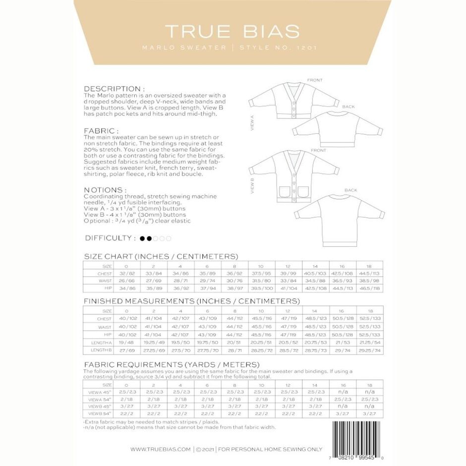 Marlo Sweater Pattern by True Bias TBP1201 4