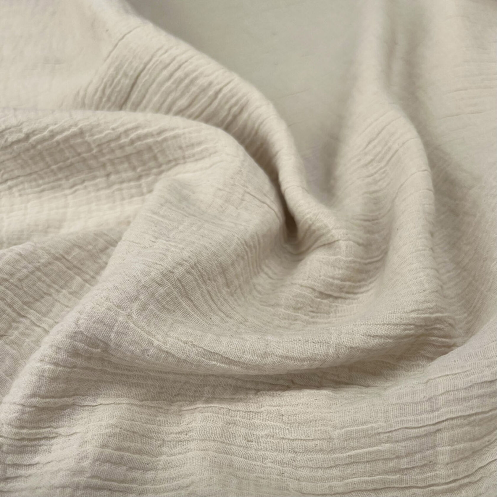 Cotton Linen Double Gauze Dress Fabric Kaya Gauze Sand