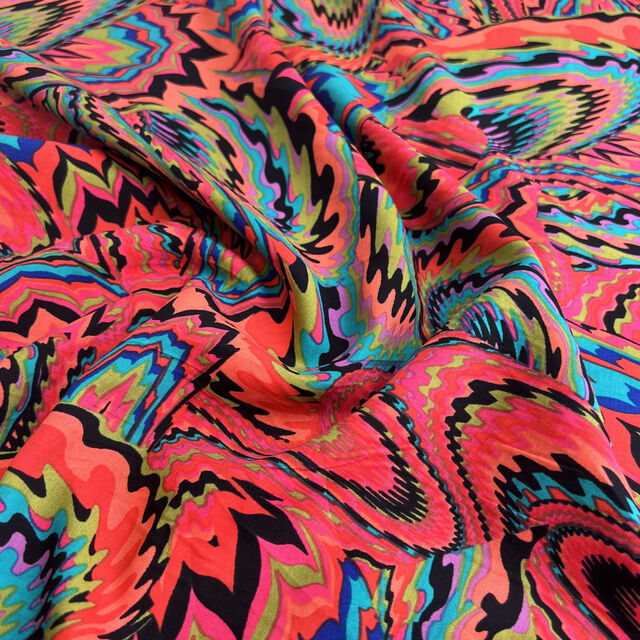 Printed Voile - Tripping - Red