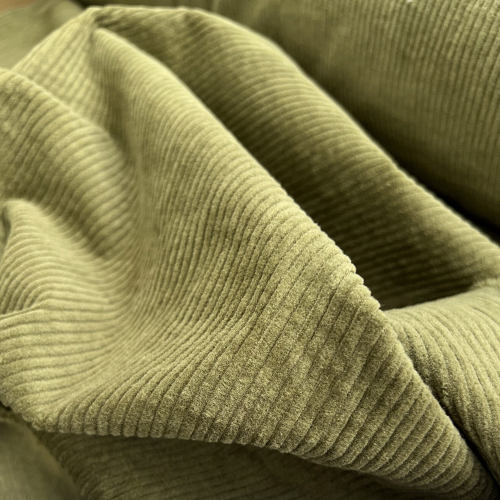 【WONDER WONDER】Mackie Gradient Washing Corduroy Wide PT 8 Wale Cotton Spandex Fabric | Bubble Wash Corduroy - Moss