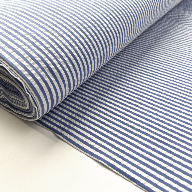 Proper Seersucker - Denim Blue Stripe