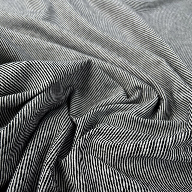 Cotton Jersey - Black & White Stripe