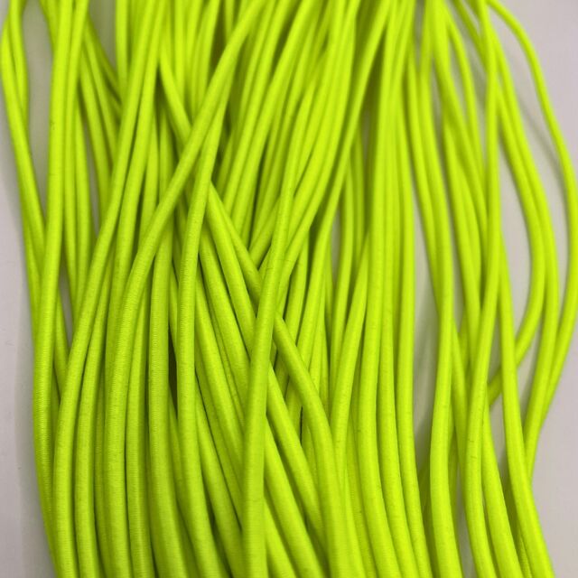Elastic Round Cord - Fluorescent Yellow (2.5mm)