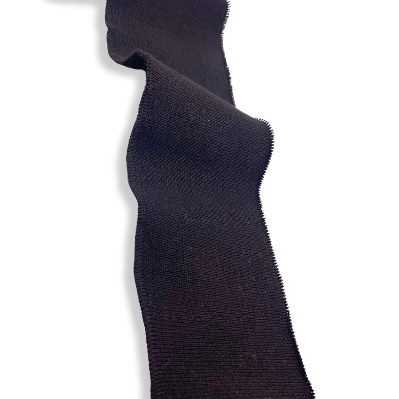 Rib Knit Collar Cuff Black