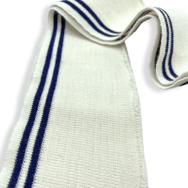 Rib Knit Collar & Cuff - Navy Stripe