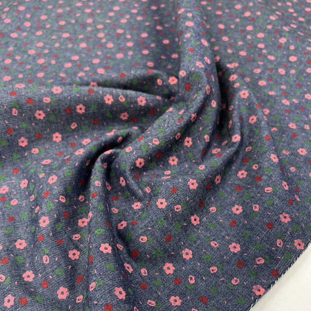 4oz Denim Chambray - Painted Florals