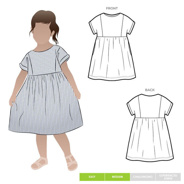 Style Arc - Lacey Kids Dress Pattern (UK Kids 1-8)