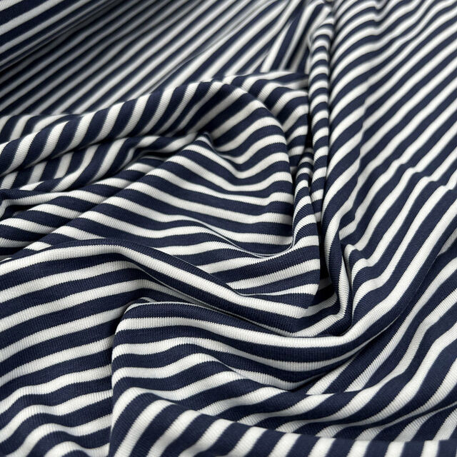 Viscose Jersey - Navy Stripe