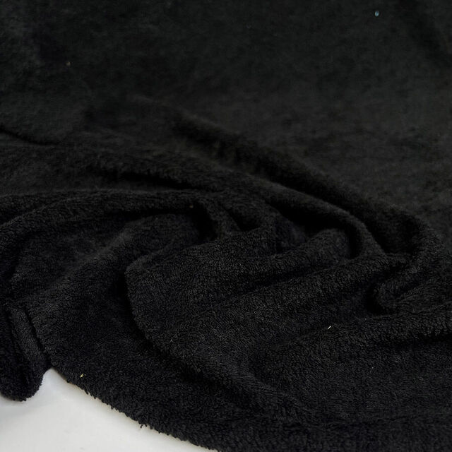 Poly Cotton Towelling - Black Onyx