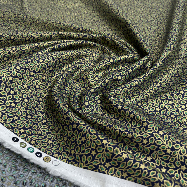 Christmas Cotton - Hollygrove - Blue