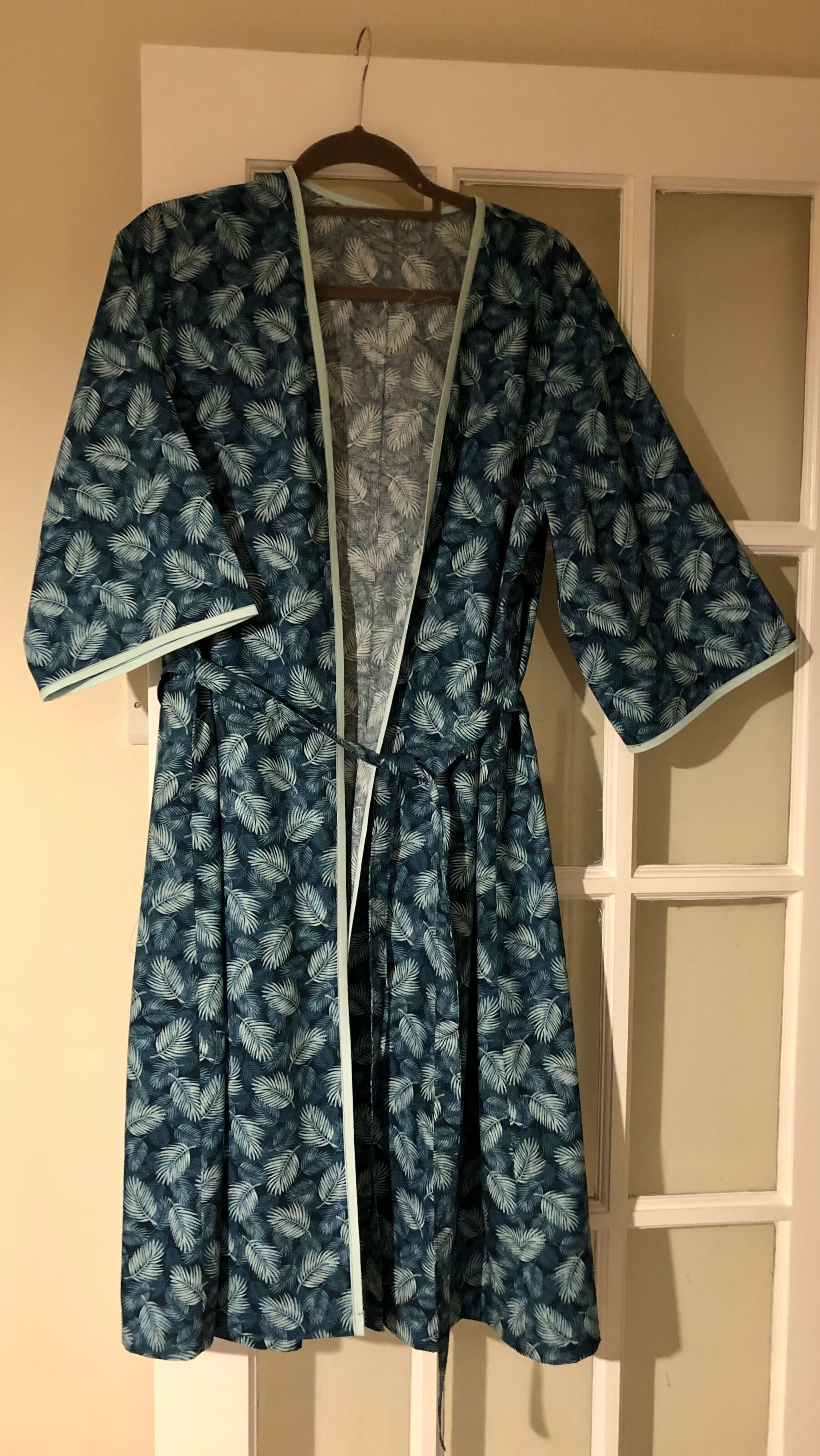 Palm Leaf Cotton Poplin Dress Fabric | Poplin Print - Maui - Teal