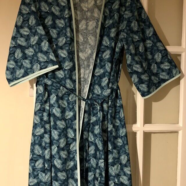 Poplin Print - Maui - Teal / Customer Make - Norma Pearce Robe - July 2023