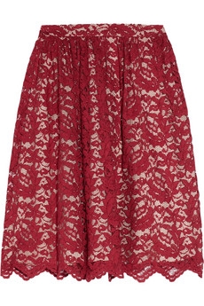 Lace skirt_red