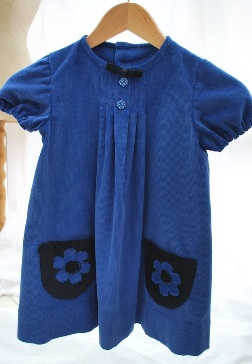 Blue cotton corduroy dress
