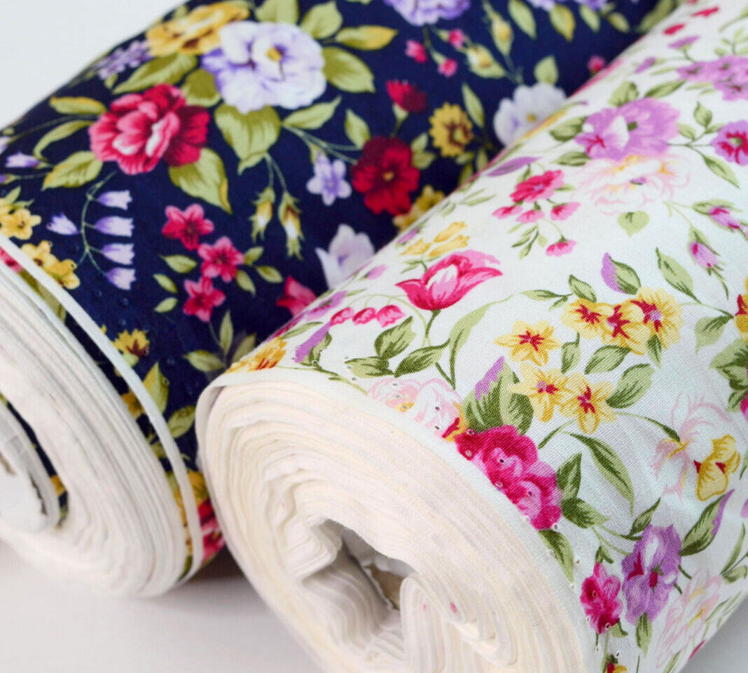 Poplin Print- Lottie-Lily- Cotton- Floral-Cream-Black-Dress-Fabric-Group1