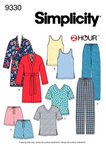 Simplicity Sleepwear Pattern 9330