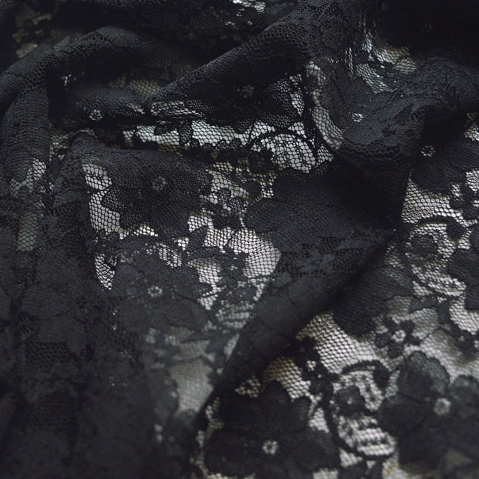 Stretch Black Dressmaking Lace Fabric