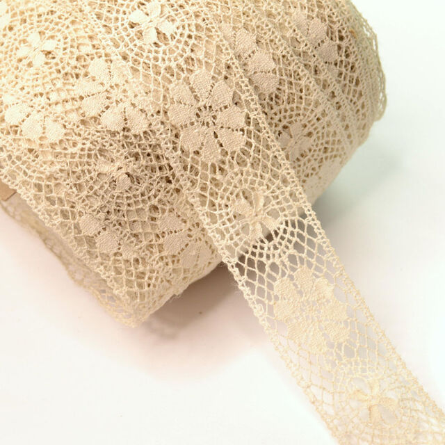 Vintage Cream Cotton Crochet Tape (40mm)