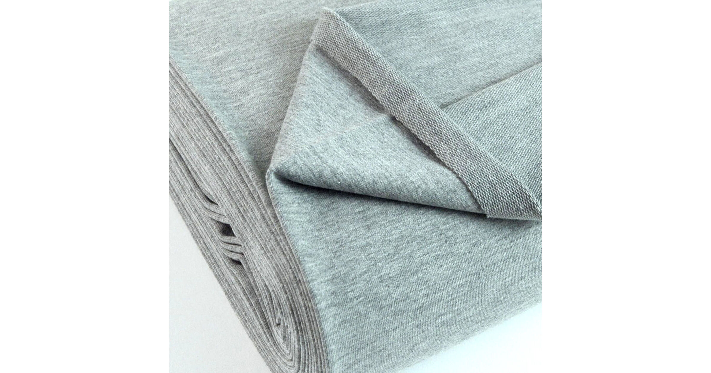 OekoTex Cotton Jersey Dress Fabric French Terry Silver Marl