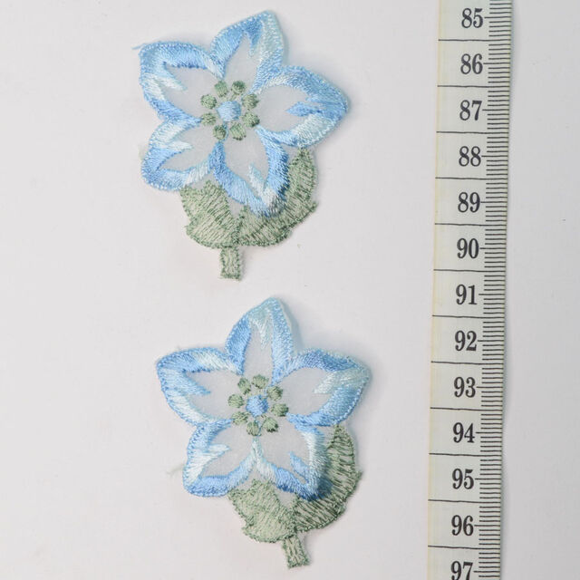 Embroidered Patch - Blue Flower