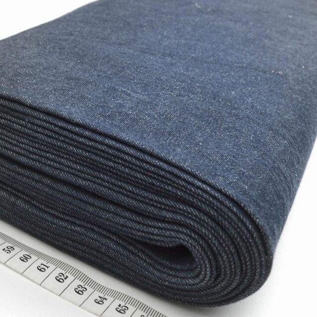 8oz. Washed Denim - Limited Indigo - Cotton Stretch Washed Denim Fabric - Close Up Bolt Photo