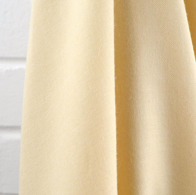 True Ella - Cream - Cotton Wool Mix Twilled Shirting Fabric - Close Up Fabric Photo