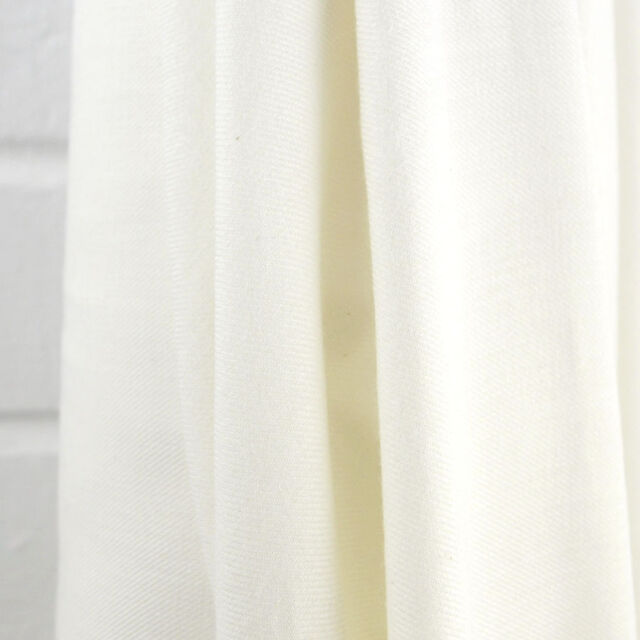 True Ella - Ivory - Cotton Wool Mix Twilled Shirting Fabric - Close Up Fabric Photo