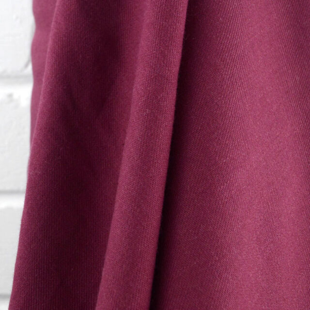 True Ella - Wine - Cotton Wool Mix Twilled Shirting Fabric - Close Up Fabric Photo