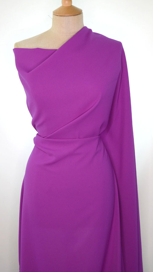 Double Crepe Dress Fabric In Violet